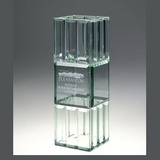 Custom Jade Glass Trophy with Starlight Vase- Medium, 10.5
