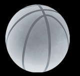 Custom Crystal Ball Paperweight (Basketball), 2 1/4