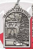 Custom Mini Stock Design Season's Greetings Pewter Ornament (Christmas Tree/ Hearth)