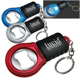 Custom Bottle Opener Keychain W/ LED Light, 3 1/4