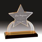 Custom Gold Carved Star Impress Acrylic Award (7 1/4