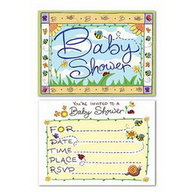 Custom B Is For Baby Invitation Cards, 4" L x 5 1/2" W