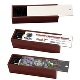 Custom Rosewood Finish Wine Box with Full Color Sublimation Lid, 4 1/4