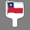 Custom Hand Held Fan W/ Full Color Flag Of Chile, 7 1/2" W x 11" H, Price/piece