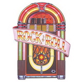 Custom Juke Box Cutouts w/ Rock & Roll Banner, 3' L