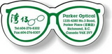 Custom Stock Eye Glasses Magnet .020, Screen-printed on White Matte Vinyl Topcoat, 1.19
