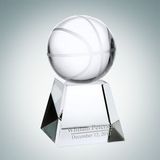 Custom Basketball Optical Crystal Award w/Short Base, 4