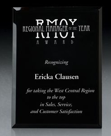 Custom Black Pearl Colored Glass Award (5"x7"x1/2")