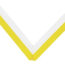 Blank Rp Series Domestic Neck Ribbon W/Eyelet (Yellow/White), 30" L X 1 3/8" W