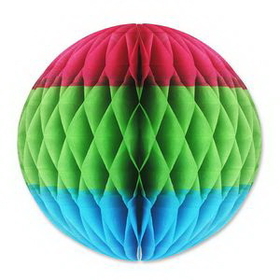 Custom Tri-Color Tissue Ball, 12" W