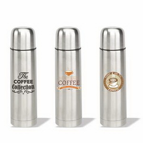 17 oz. Stainless Steel Vacuum Flask, Personalised Flask, Custom Logo Flask, Printed Flask, 9.75" H x 1.5" Diameter x 2.6875" Diameter