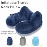 Custom Inflatable Neck Pillow with Packsack, 10 Second Inflating Travel Neck Pillow, 7