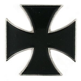 Blank Black Iron Cross Lapel Pin, 1