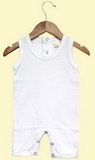 Custom The Laughing Giraffe® Baby White Sleeveless Romper w/Back Snap