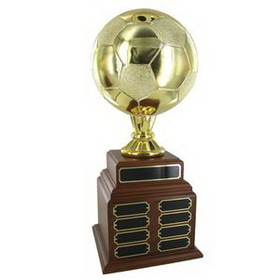 Custom Gold Soccer Perpetual Trophy (19")