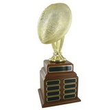 Custom Gold Football Perpetual Trophy w/32 Name Plates (20