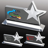 Custom Clear Horizontal Acrylic Star Award - 4 Color Process, 9
