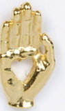 Custom Hand w/ Cut Out Heart Stock Cast Pin