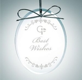 Custom Premium Oval Clear Glass Ornament Award, 4