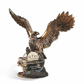 Custom Small Take Flight Eagle Award, 13" W X 12 1/4" H X 5 1/2" D