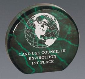 Custom Green Acrylic Round Award (4"x1")
