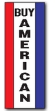 Blank 16 Oz. Reinforced Vinyl 2-Sided Drape & 3 Vertical Stripes- Buy American, 3' W x 8' H
