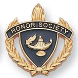 Blank Fully Modeled Epoxy Enameled Scholastic Award Pins (Honor Society), 7/8