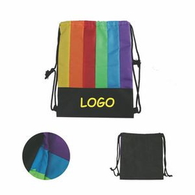 Custom Gay Pride Drawstring Backpack, 17 3/4" L x 12 5/8" W