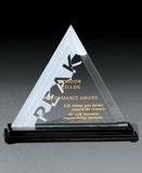 Custom Triangular Jade Glass Award (9 3/4