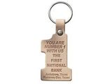 Custom #1 Shaped Natural Leather Riveted Key Tag