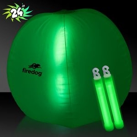Custom 24" Green Light Up Translucent Inflatable Beachball