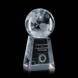 Custom Globe on Tall Base Optical Crystal Award (2 3/8