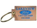 Custom Square Natural Leather Key Tag with Eyelet (1-1/8