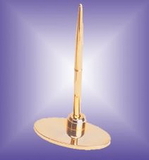Custom Brass Pen Oval Holder With Gold Pen - ON SALE - LIMITED STOCK, 7.25