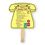 Thrifty Fan - Phone Shape Full Color Paper Hand Fan Single - Wood Handle, Price/piece