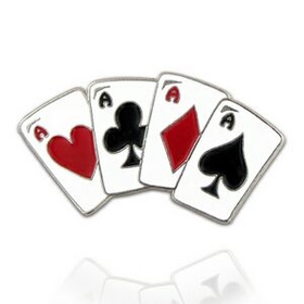 Blank Playing Cards - Aces Pin, 1" L