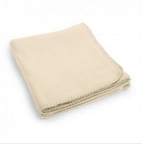 Blank Promo Fleece Throw Blanket - Cream, 50" L X 60" W