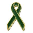 Custom Green Ribbon Awareness Lapel Pin, 1