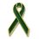 Custom Green Ribbon Awareness Lapel Pin, 1" L X 5/8" W, Price/piece