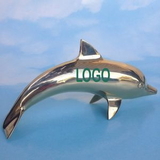 Custom Solid Brass Swimming Dolphin, 8