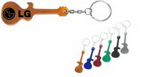 Custom Guitar Aluminum Bottle Opener With Keychain (9 Week Production), 3" L X 1 1/16" W
