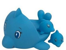 Custom 3 Piece Rubber Dolphin Family Toy