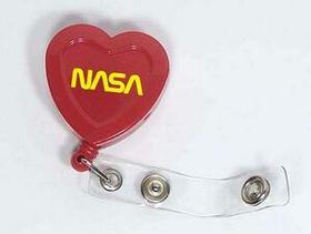 Custom 29" Heart Shaped Retractable Badge Reel with Metal Clip