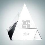 Custom Clear Pyramid Crystal Paper Weight (3 1/8