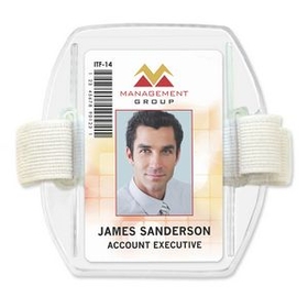 Custom Aveone Arm Band Badge Holder/ White (2 3/8"x3 3/8")