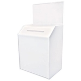 Custom Large White Ballot Box with Header (6