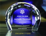 Custom Faceted Arch optical crystal award trophy., 5