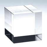 Custom Small - Straight Crystal Cube Award/Paperweight, 2