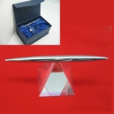Custom Pyramid Crystal Spinning Pen Set (Clear Base) - SCREENED