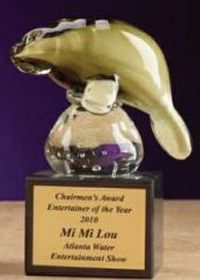 Custom Glass Manatee Award (6.5")